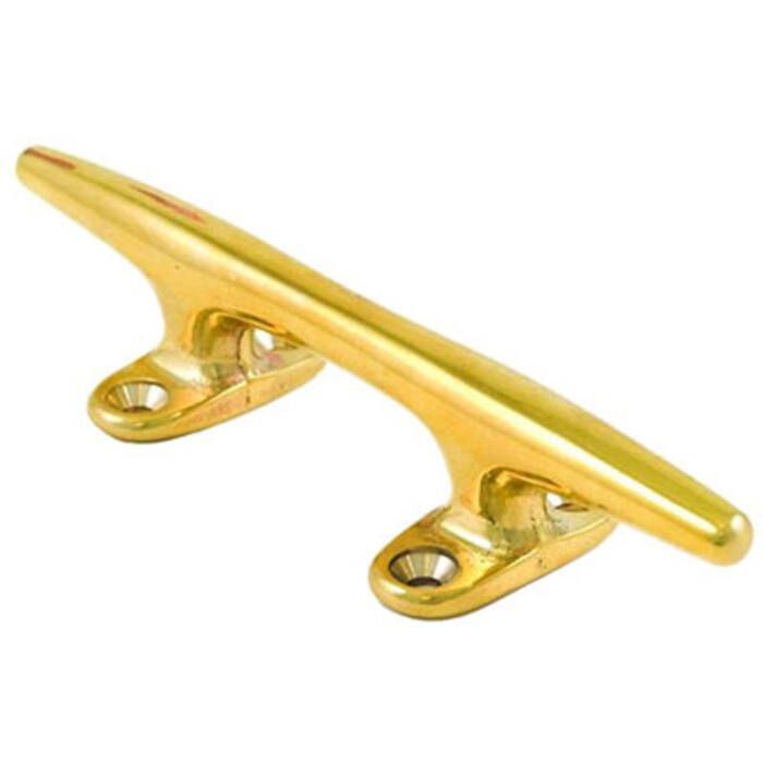 Image of : Whitecap Polished Brass Hollow Base Deck Cleat 