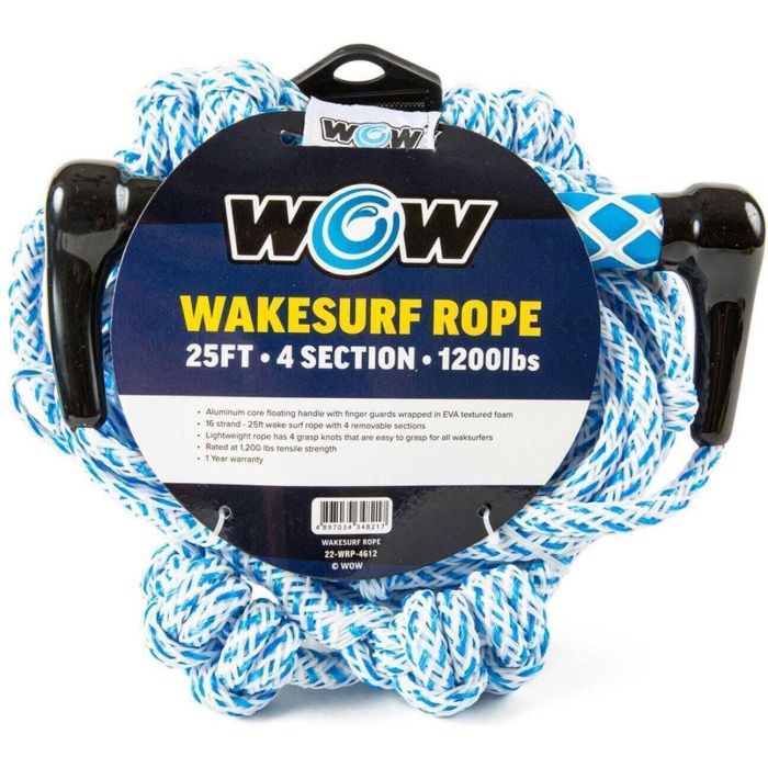 Image of : WOW Sports 25' 4-Section Wakesurf Rope - 22-WRP-4612 