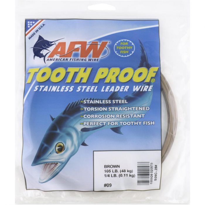 AFW Tooth Proof Stainless Steel Single Strand Leader Wire | Defender Marine