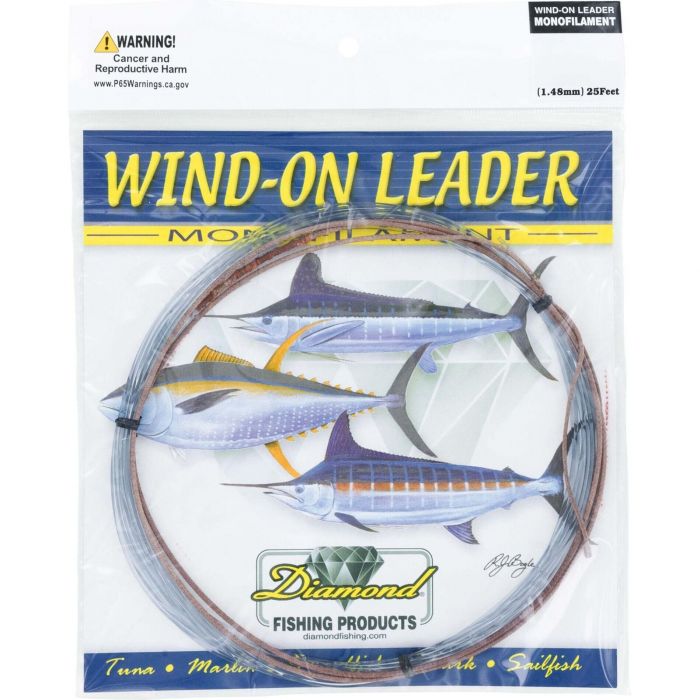 Diamond Monofilament Wind-On Leader Line - Smoke Blue - 25' | Defender ...