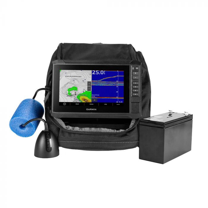 Image of : Garmin ECHOMAP UHD2 73sv Ice Fishing Bundle with Transducer