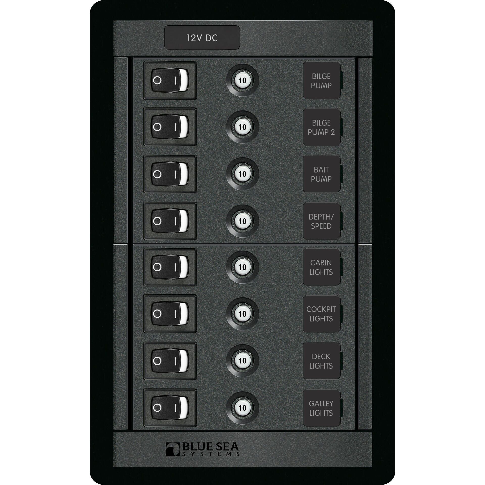Blue Sea 4350 BelowDeck Cicuit Beake Panel 12V 4-Way
