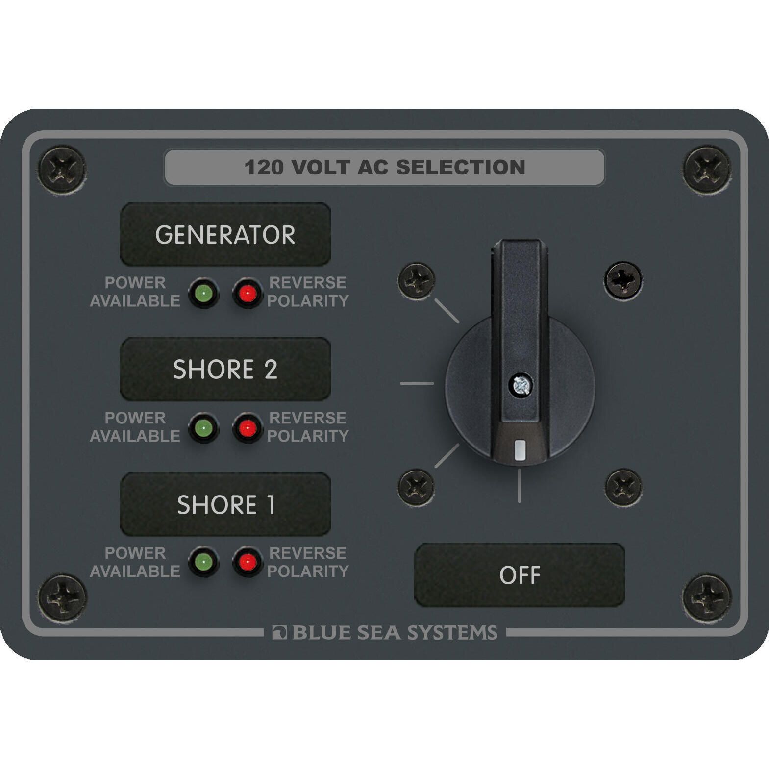 bluemanページ Blue Sea Systems AC Source Selection Rotary Switch Panel - 8366
