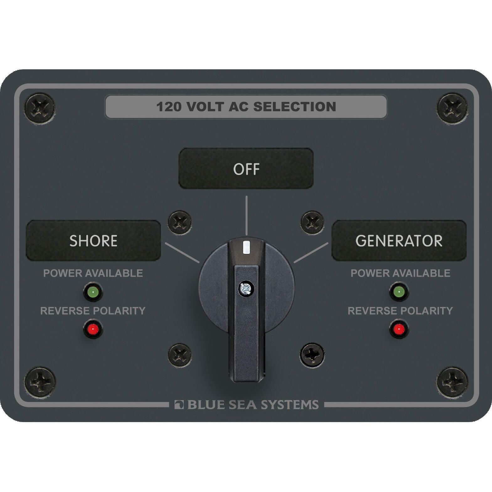 Blue Sea Systems AC Source Selection Rotary Switch Panel - 8367