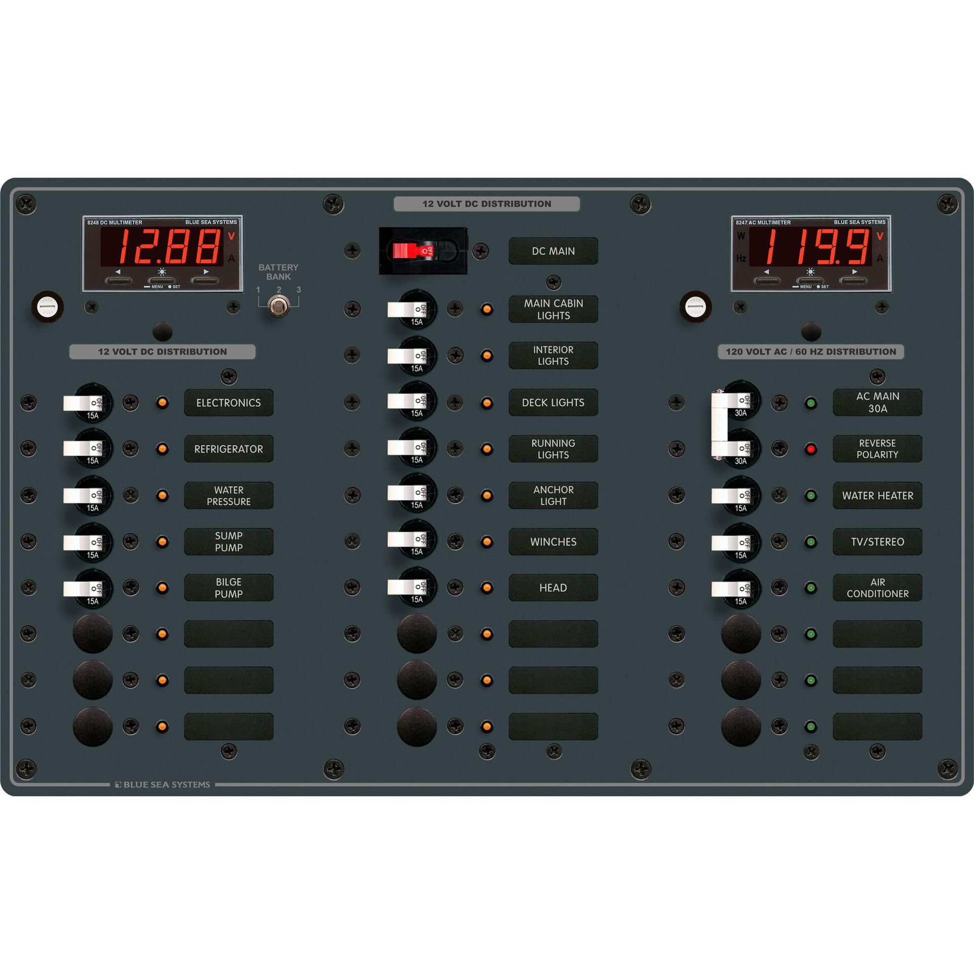 Blue Sea Systems Combination Circuit Breaker Panel - 8408