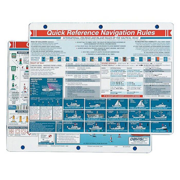 Davis Instruments Navigation Rules Quick Reference Card