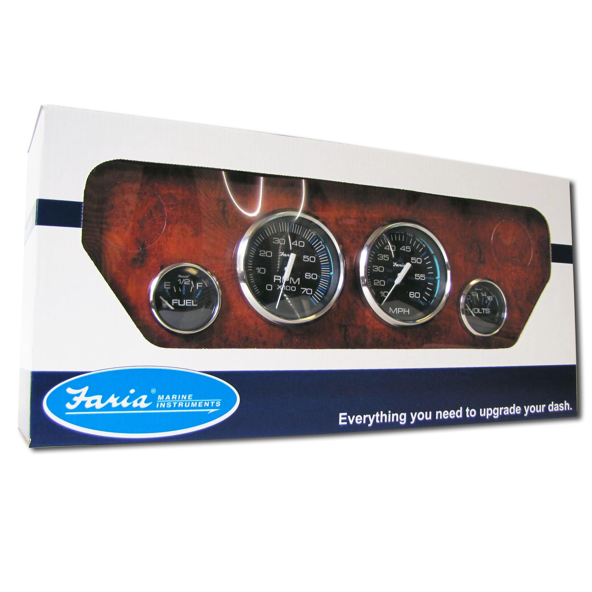 Strumento Faria Chesapeake Black SS – Tachimetro 60 MPH Meccanico, 4'', Lunetta Acciaio Inox, Vetro Curvo