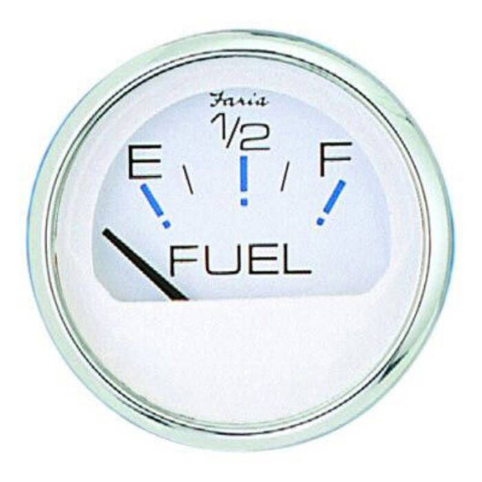 Faria Chesapeake White SS Fuel Level Gauge - 13801 | Defender