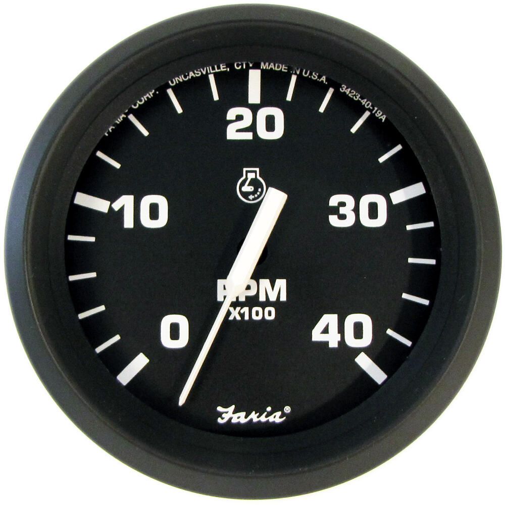 Faria Euro Black 4000 RPM Diesel Tachometer - 32842