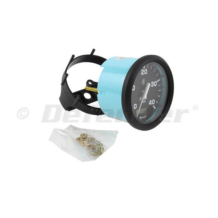 Faria Euro Black 4000 RPM Diesel Tachometer with Hourmeter - 32834