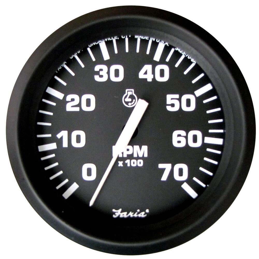 Faria Euro Black 7000 RPM Tachometer - 32805 | Defender Marine
