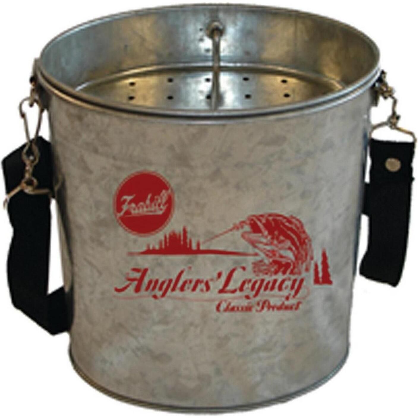 Seau à Méné Flottant Frabill – 10 Quarts Galvanisé – Vintage USA