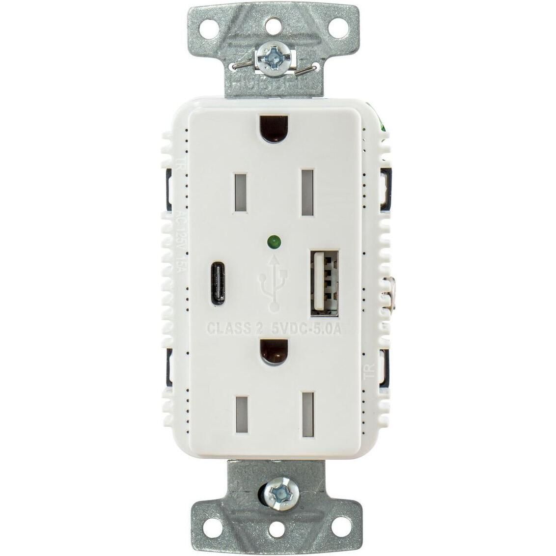 Hubbell USB15AC5W USB Charger Receptacle, image size:1132x1132