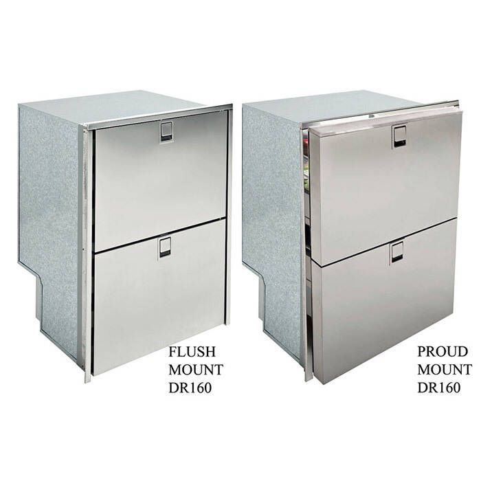 Double Drawer 160 FROST FREE Refrigerator/Freezer & Ice Maker - 5.65 Cu.  Ft. - Stainless Steel FLUSH Mount 115v