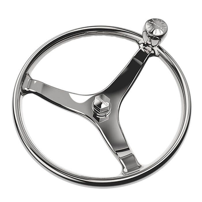 Lewmar 3-Spoke Steering Wheel with Power-Grip Knob | Defender Marine