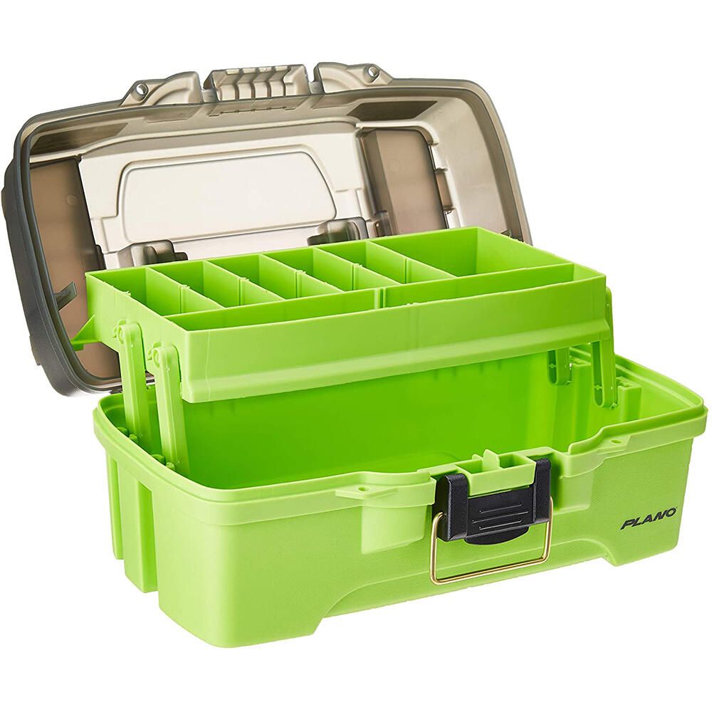 Plano 1-Tray Tackle Box w/Dual Top Access - Smoke & Bright Green Plano 1-Tray Tackle Box w/Dual Top Access - Smoke & Bright Green