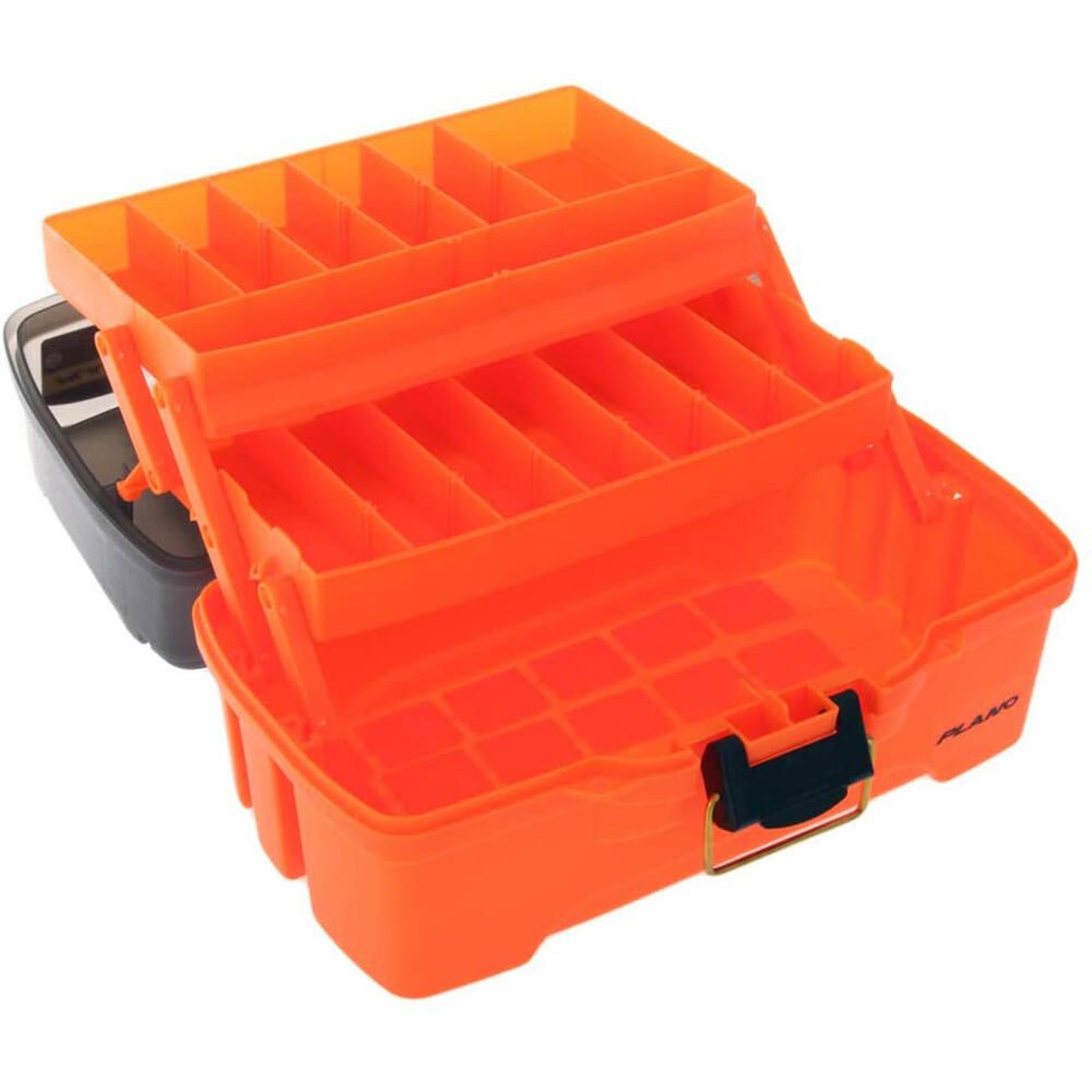 Plano 2-Tray Tackle Box w/Dual Top Access - Smoke & Bright Orange Plano 2-Tray Tackle Box w/Dual Top Access - Smoke & Bright Orange