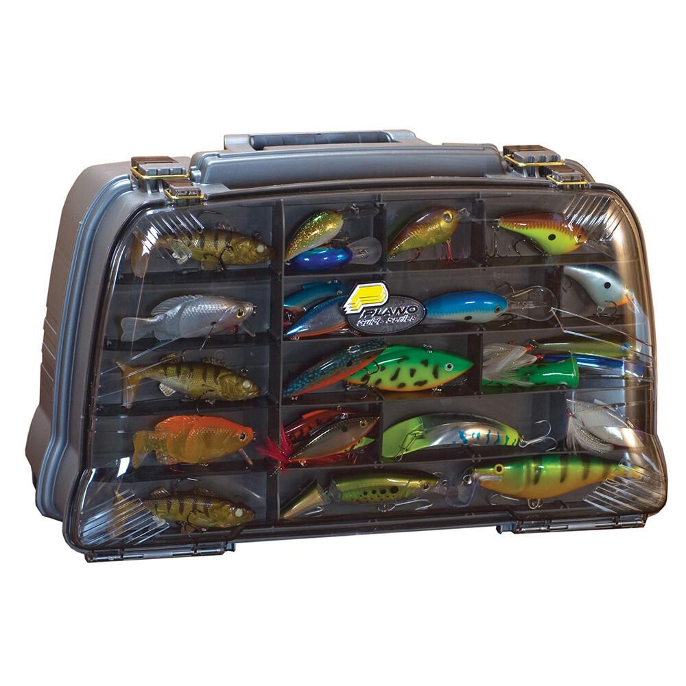 PLANO Dubbelzijdige verstelbare tackle organizer, dubbelzijdige tackle box, visuitrusting opbergdoos, compacte tackle box, tas, perfect om kunstaas, hardbaits, softbaits andere visgerei op te bergen