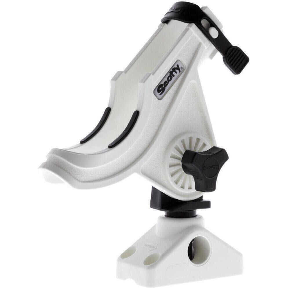Scotty 280 Bait Caster/Spinning Rod Holder w/241 Deck/Side Mount-White Scotty 280 Bait Caster/Spinning Rod Holder w/241 Deck/Side Mount-White