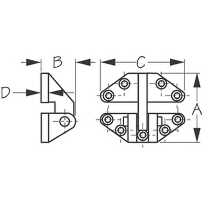 M　R-239 Sea-Dog Hatch Hinge - 205280-1 | Defender Marine