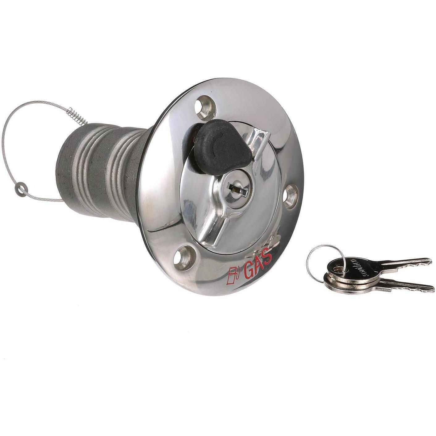 Replacement Chrome Plated Zinc Gas Fill Cap For Boats - Fits Seachoice 50-32041 (Part #50-32521)