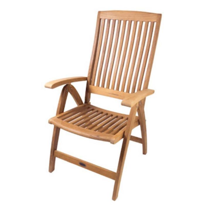SeaTeak Weatherly Folding 6-Position Deck Chair - 60064