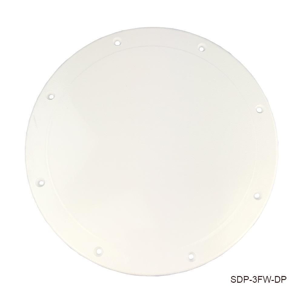 T.H. Marine Placca Passacavo Designer 4'' Bianco – Twist-Out Coperito A Scomparsa Per Pontile E Barca, Diametro 10,2 Cm