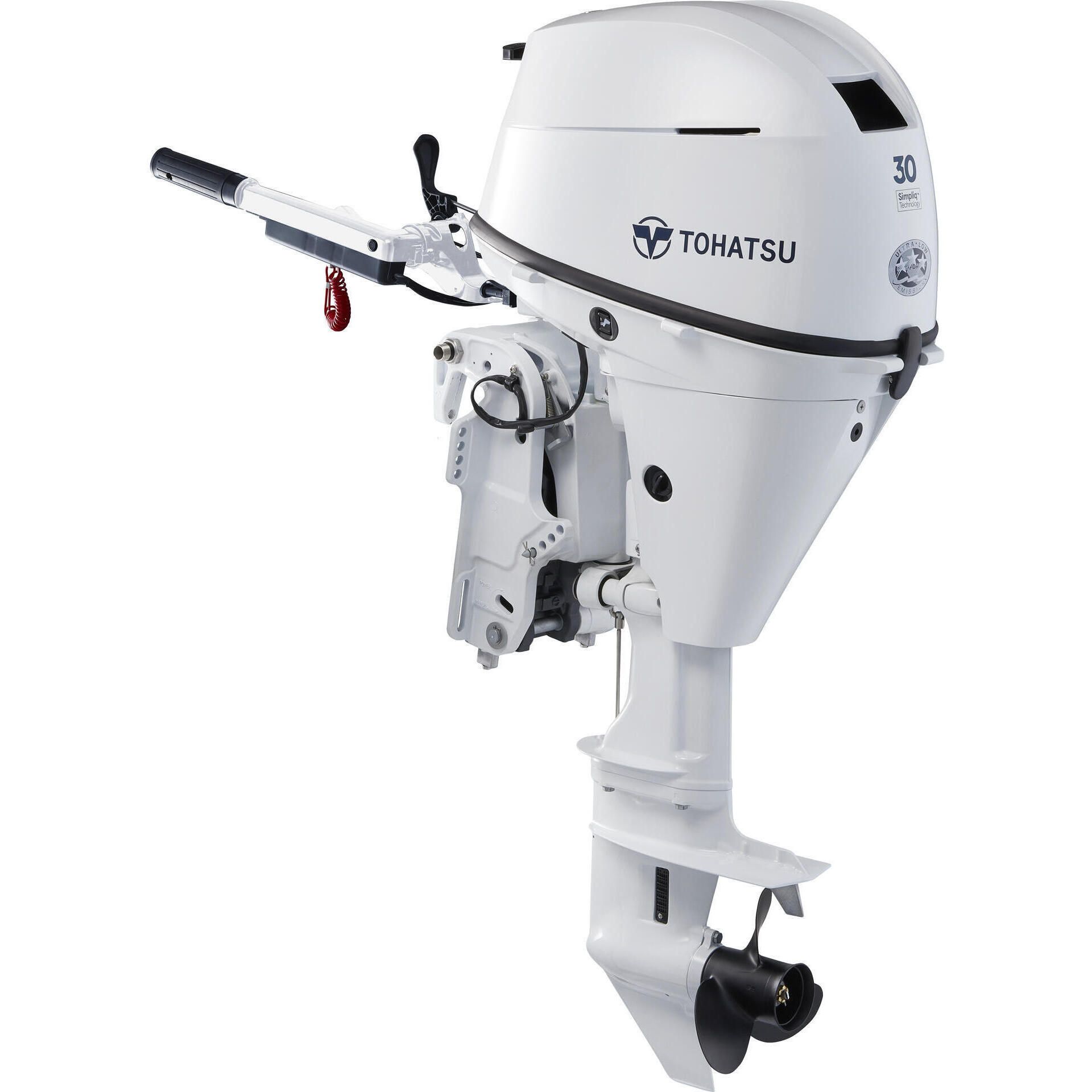 Image 1 for Tohatsu 30 HP Tiller Outboard Motor - MFS30 - 2026 Beluga White 20