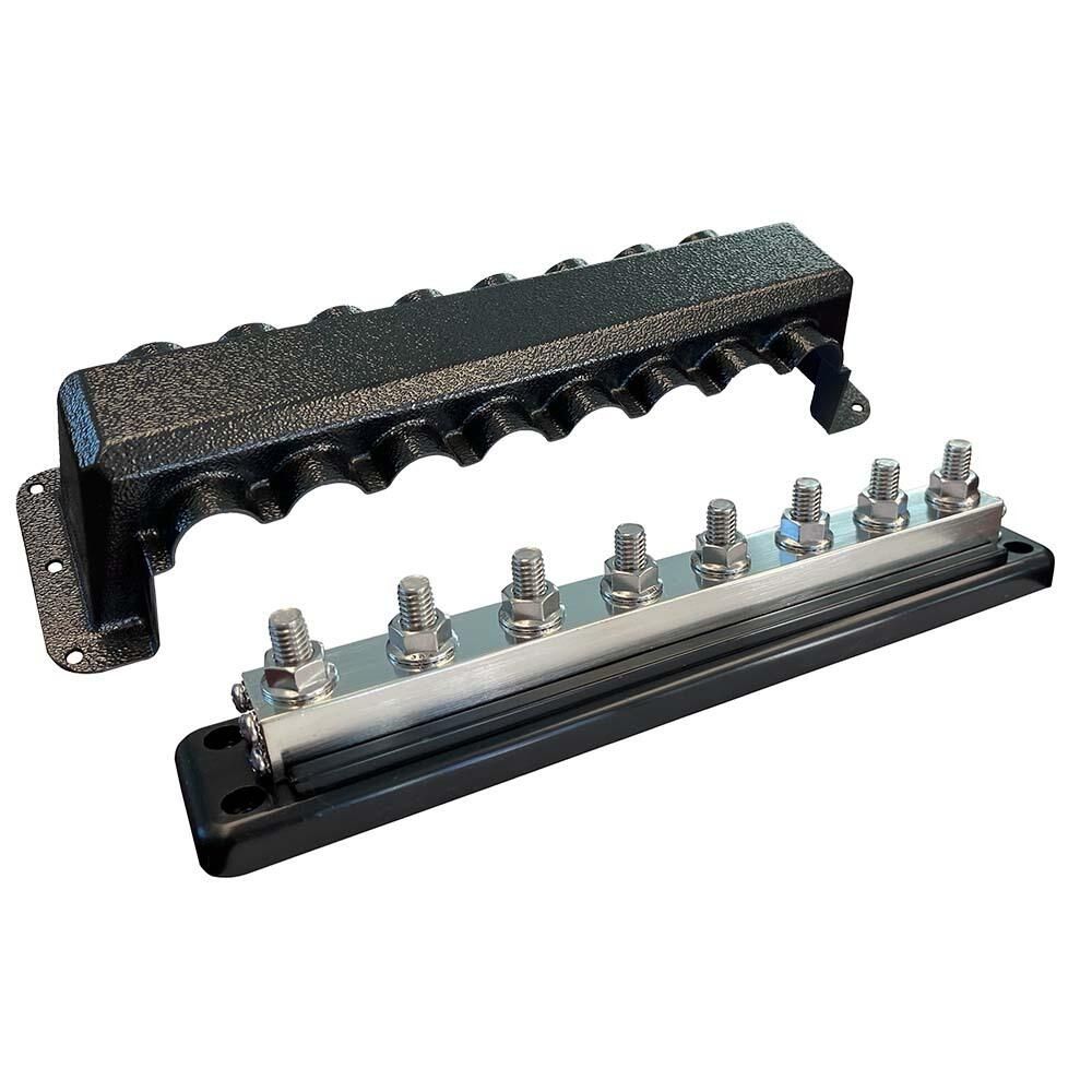 Spurtar Stroomverdeler Busbar 12V-48V 250A met 4x M10 Bouten en 6x M4 Schroeven Accubalk voor Auto Vrachtwagen Camper ATV Boot Aanhanger 16,5 × 3, 4 × 4,8 cm – Niet geschikt voor krappe