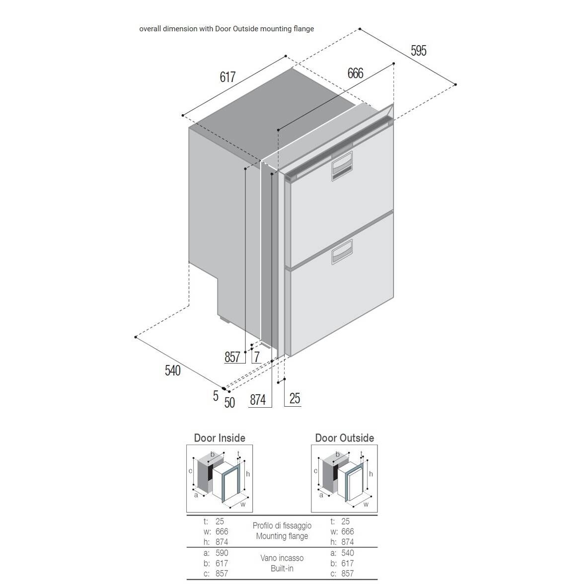 Vitrifrigo Refrigerator/Freezer - DRW180AIXD4-DF | Defender Marine