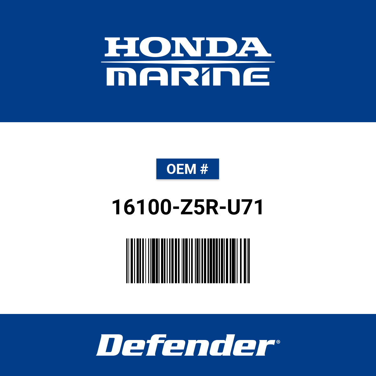 Honda Carburetor Assembly (BE89F B) - 16100-Z5R-U71