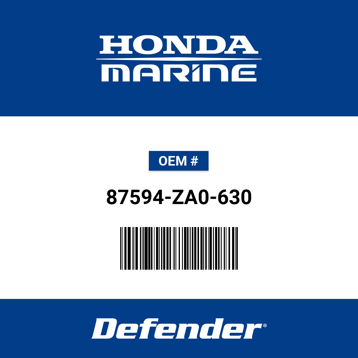 Honda Mark Oil Caution - 87594-ZA0-630 | Defender Marine Honda Mark Oil Caution - 87594-ZA0-630 | Defender Marine