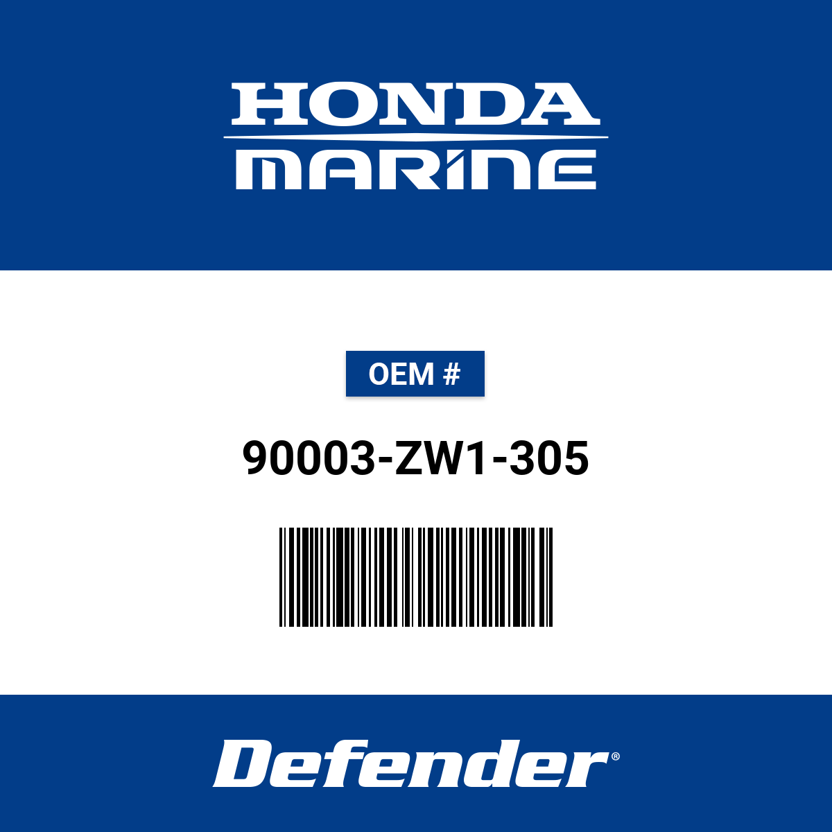 TB-５ Honda Bolt - 90003-ZW1-305 | Defender Marine
