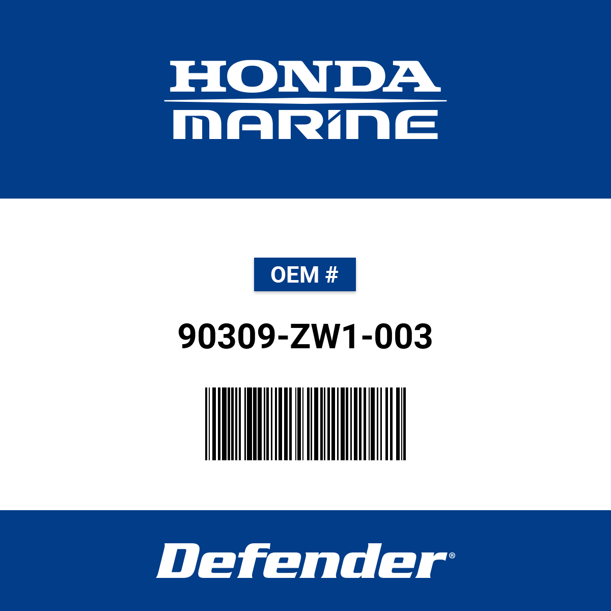 Honda Nut - 90309-ZW1-003 | Defender Marine