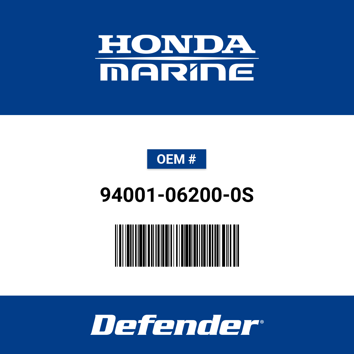 Ｔページ Honda Nut HEX. (6MM) - 94001-062000S | Defender Marine