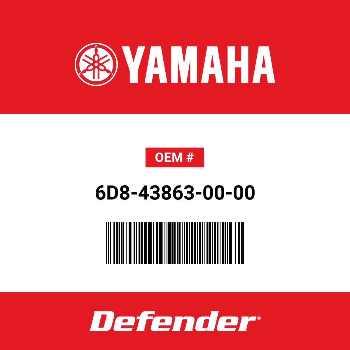 Yamaha O-Ring - 6D8-43863-00-00 | Defender Marine